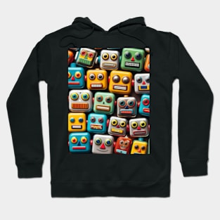 Robot Head Pattern Hoodie